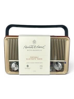 2/$40 ✨Hearth & Hand Magnolia Bluetooth Radio AM FM Portable Retro Speaker Wood